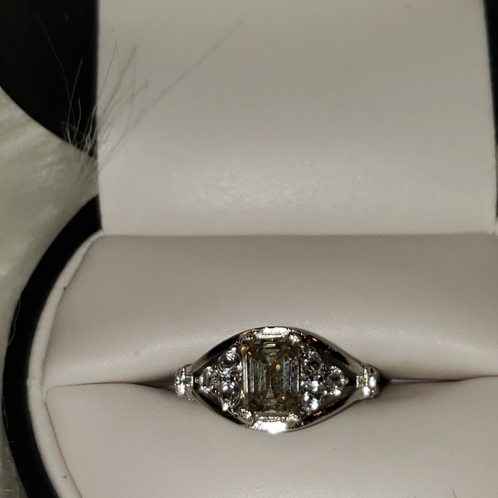 Light Champagne Moissanite ring